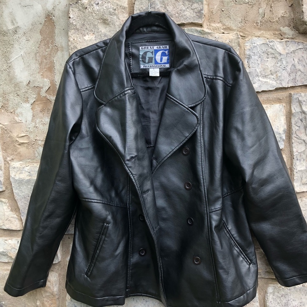 Tailored faux leather jacket
